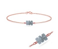 Rose Gold Plated Labradorite Silver Bracelets BRS-423-RO-GP